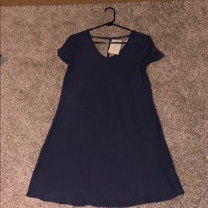 Blue dress with cross T back